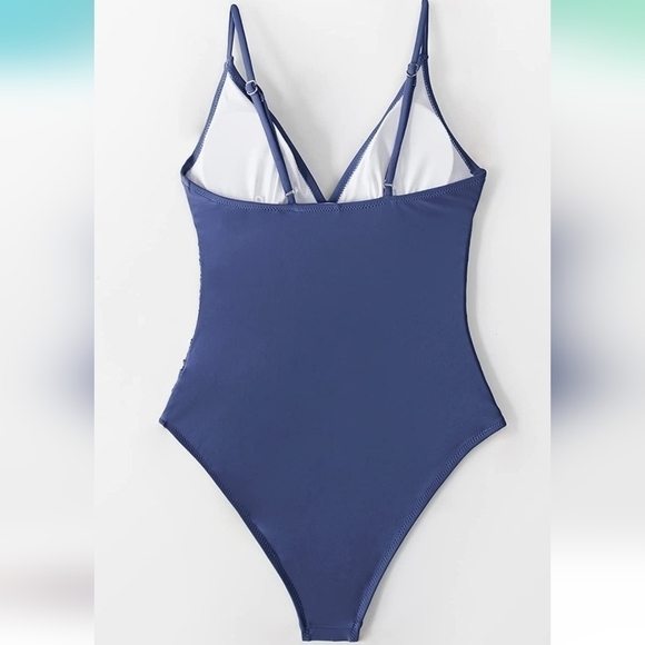 New with tags! Navy blue one piece swimsuit! Size small! - Picture 3 of 10